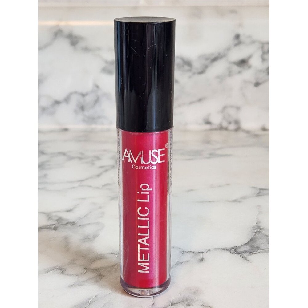 Amuse Cosmetics Metallic Lip Gloss Color Lipstick Vibrant Red 2093-9